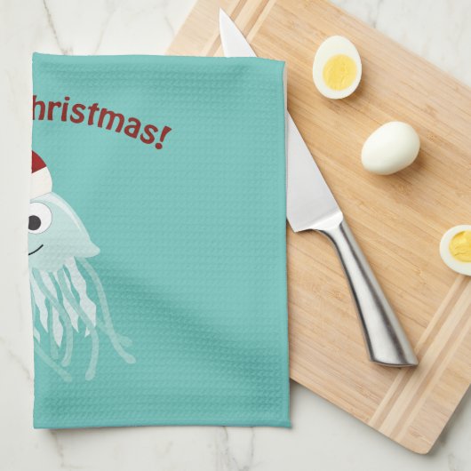 Vrolijk kerstfeest! kwal theedoek (Quarter Fold)