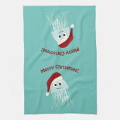 Vrolijk kerstfeest! kwal theedoek (Verticaal)