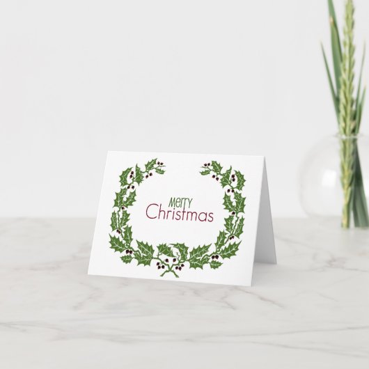 Vrolijk Kerstfeest l Elegante  Krans Feestdagen Kaart (Voorkant)