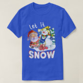 Vrolijk kerstfeest laat de kerstman de sneussonde  t-shirt (Design voorkant)