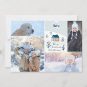 Vrolijk kerstfeest Laat het sneeuwvakantie fotocol Feestdagenkaart (Voorkant)
