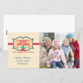 Vrolijk kerstfeest Label, fotokaart Feestdagenkaart (Voorkant / Achterkant)