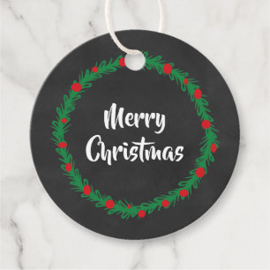 Vrolijk kerstfeest Label, vakantie Label, krijtbor Bedankjes Labels