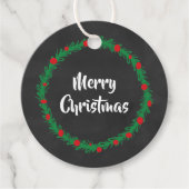 Vrolijk kerstfeest Label, vakantie Label, krijtbor Bedankjes Labels (Voorkant)