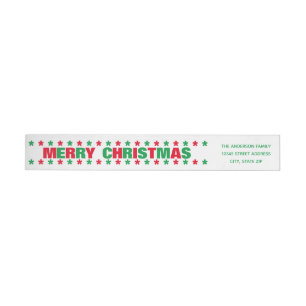 Vrolijk kerstfeest - Lange Return Address Label