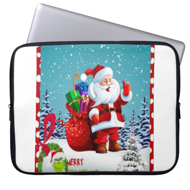 Vrolijk kerstfeest laptop sleeve (Voorkant)