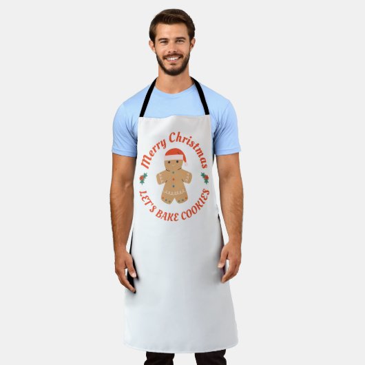 Vrolijk kerstfeest Laten we koekjes bakken Gingerb Schort (Gedragen)