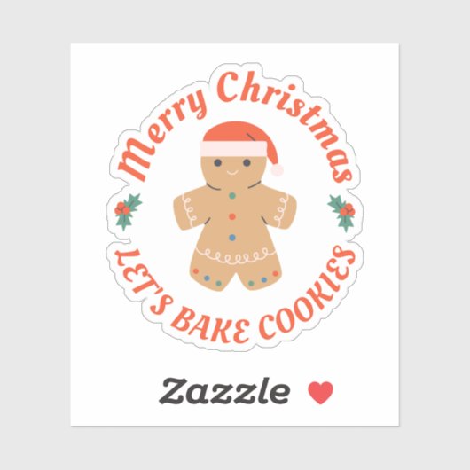 Vrolijk kerstfeest Laten we koekjes bakken Gingerb Sticker (Vel)