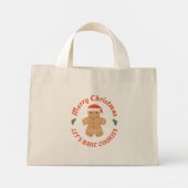 Vrolijk kerstfeest Laten we koekjes bakken Mini Tote Bag (Achterkant)