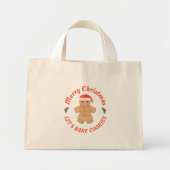 Vrolijk kerstfeest Laten we koekjes bakken Mini Tote Bag (Voorkant)