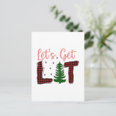 Vrolijk Kerstfeest Laten we verlicht Kerstmis Feestdagenkaart (Staand voorkant)
