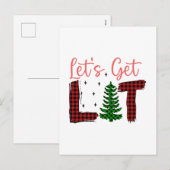 Vrolijk Kerstfeest Laten we verlicht Kerstmis Feestdagenkaart (Voorkant / Achterkant)