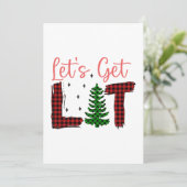 Vrolijk Kerstfeest Laten we verlicht Kerstmis Feestdagenkaart (Staand voorkant)