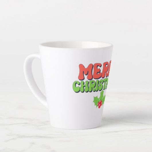 Vrolijk kerstfeest latte mok (Linkerhoek)