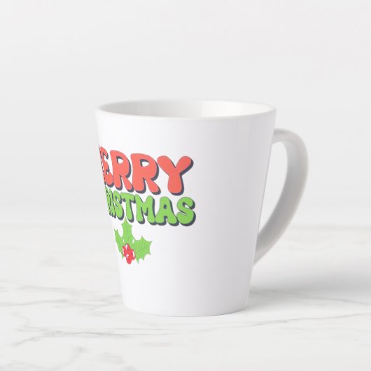 Vrolijk kerstfeest latte mok (Rechterhoek)