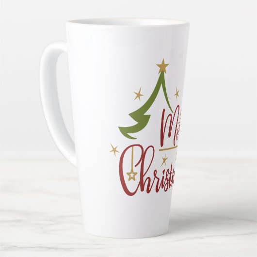 Vrolijk kerstfeest latte mok (Linkerhoek)