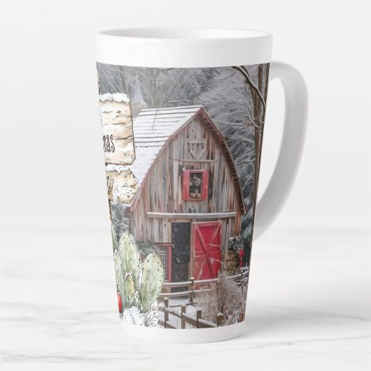 Vrolijk kerstfeest latte mok (Rechterhoek)