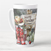 Vrolijk kerstfeest latte mok (Linkerhoek)