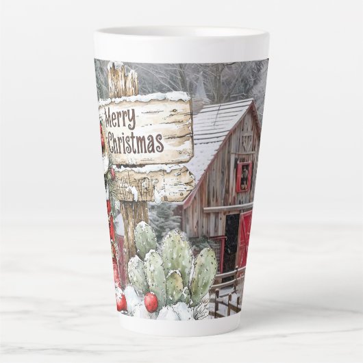 Vrolijk kerstfeest latte mok (Voorkant)