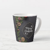 Vrolijk kerstfeest latte mok (Rechterhoek)