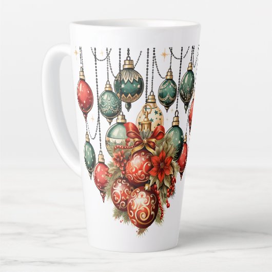 Vrolijk kerstfeest latte mok (Linkerhoek)