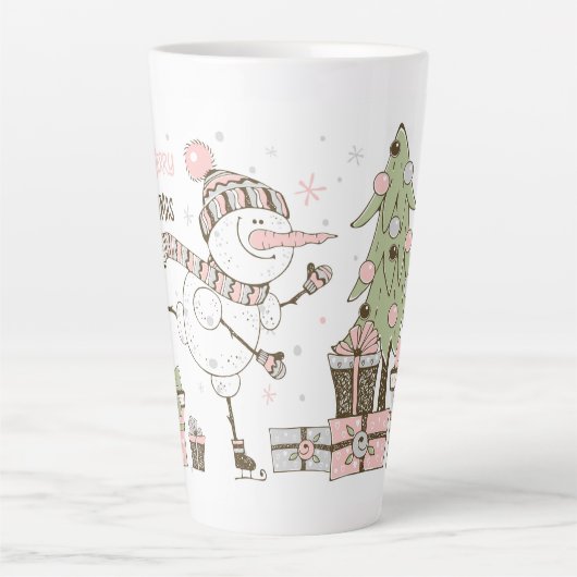 Vrolijk kerstfeest latte mok (Voorkant)