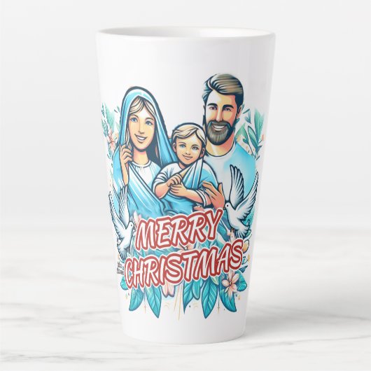 Vrolijk kerstfeest latte mok (Voorkant)