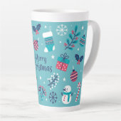 Vrolijk kerstfeest latte mok (Rechterhoek)
