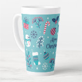 Vrolijk kerstfeest latte mok (Linkerhoek)