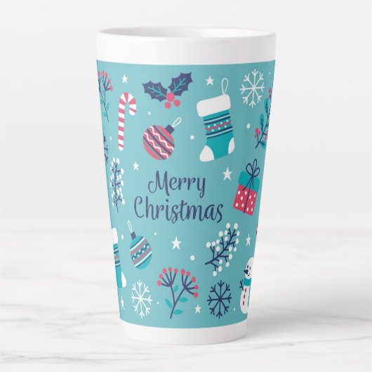 Vrolijk kerstfeest latte mok (Voorkant)
