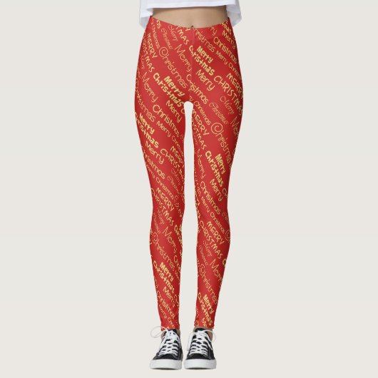 Vrolijk kerstfeest leggings (Voorkant)