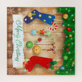 Vrolijk kerstfeest legpuzzel (Horizontaal)