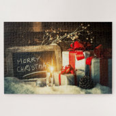 Vrolijk kerstfeest legpuzzel (Horizontaal)