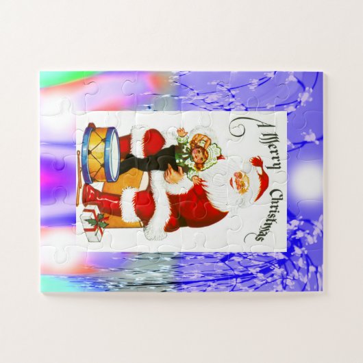 Vrolijk kerstfeest legpuzzel (Horizontaal)