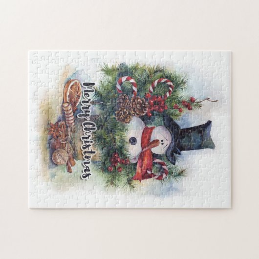 Vrolijk kerstfeest legpuzzel (Horizontaal)