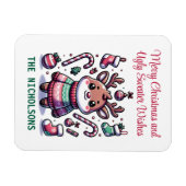 Vrolijk Kerstfeest & Lelijke Trui Wensen Rendier Magneet (Horizontaal)