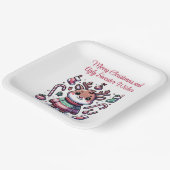 Vrolijk Kerstfeest & Lelijke Trui Wensen Rendier Papieren Bordje (Gebogen)