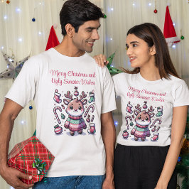 Vrolijk Kerstfeest & Lelijke Trui Wensen Rendier T-shirt