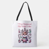 Vrolijk Kerstfeest & Lelijke Trui Wensen Rendier Tote Bag (Voorkant)