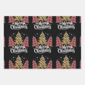 Vrolijk kerstfeest Leopard Plaid Tree kerstvakanti Inpakpapier Vel (Voorkant)