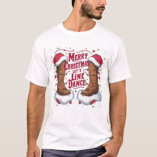Vrolijk kerstfeest Let's Line Dance T-shirt