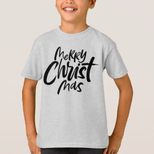 Vrolijk Kerstfeest Lettering Christelijk Jesus God T-shirt