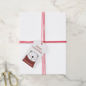 vrolijk kerstfeest. Leuk grappig winter polar beer Cadeaulabel (Met Touw)