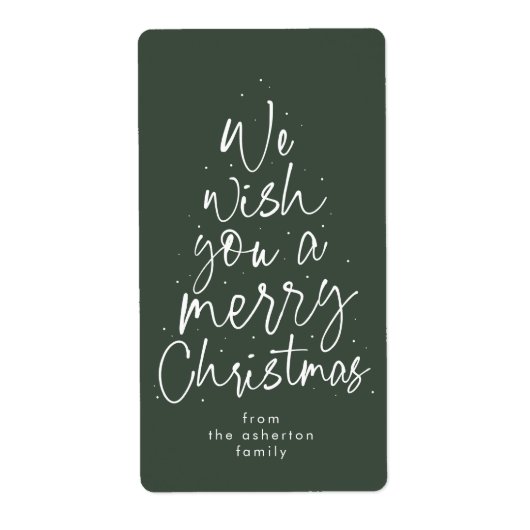 Vrolijk kerstfeest leuk groen vakantiegeschenk etiket (Voorkant)