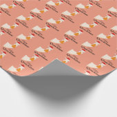 Vrolijk kerstfeest leuk leuk oranje patroontje Duc Cadeaupapier (Hoek)