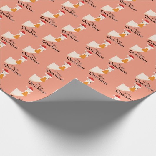 Vrolijk kerstfeest leuk leuk oranje patroontje Duc Cadeaupapier (Hoek)