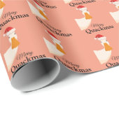 Vrolijk kerstfeest leuk leuk oranje patroontje Duc Cadeaupapier (Rol Hoek)