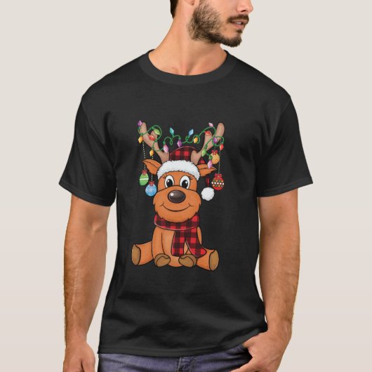 Vrolijk Kerstfeest Leuk Rendier Xmas Familie Match T-shirt (Voorkant)