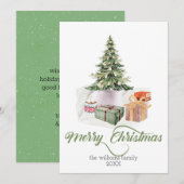 Vrolijk kerstfeest leuk stijlvol wenskaart feestdagenkaart (Voorkant / Achterkant)