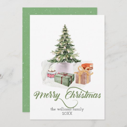 Vrolijk kerstfeest leuk stijlvol wenskaart feestdagenkaart (Voorkant / Achterkant)